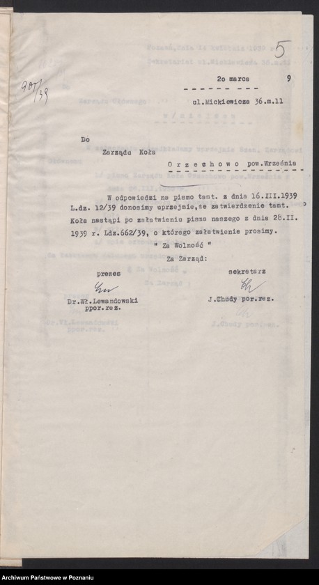 Obraz 8 z jednostki "Orzechowo, powiat Września - akta koła."