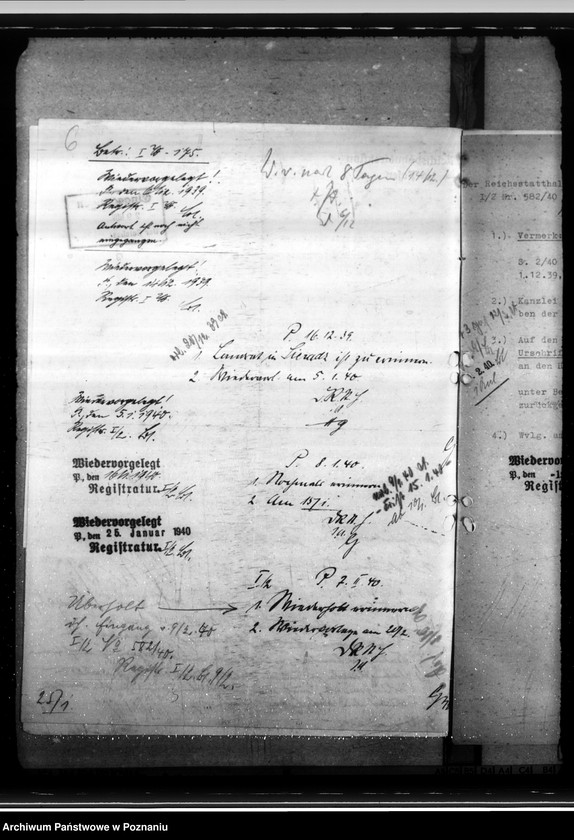 Obraz 10 z jednostki "Berichte das Landrats des Kreises Sieradz über die Einwohnerzahl von zduńska Wola und die Beutegüter auf dem Eisenbahngelünde in Karsznice und Zduńska Wola"