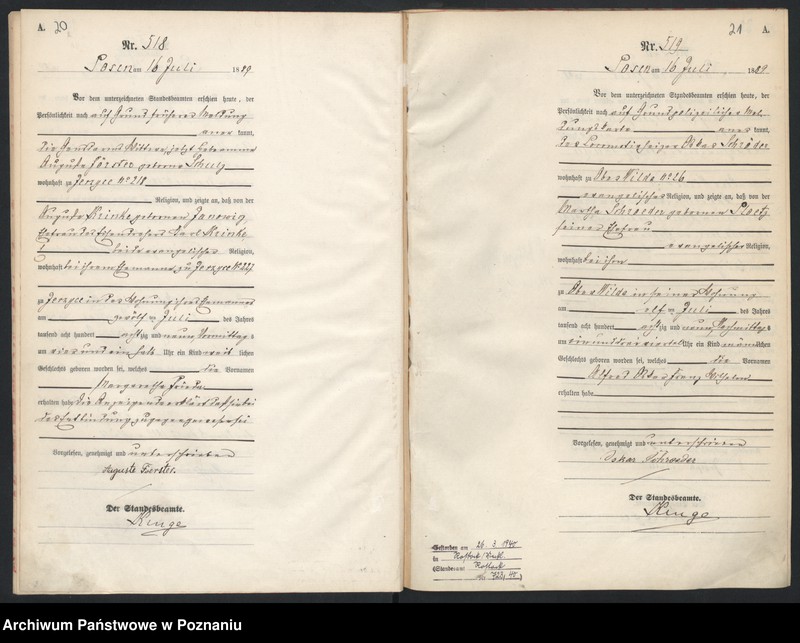 Obraz 14 z jednostki "Księga urodzeń t. II"