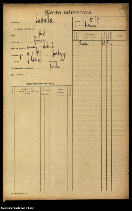 Obraz 7 z jednostki "[Spis ludności Łodzi] Gadułka - Gajewski"