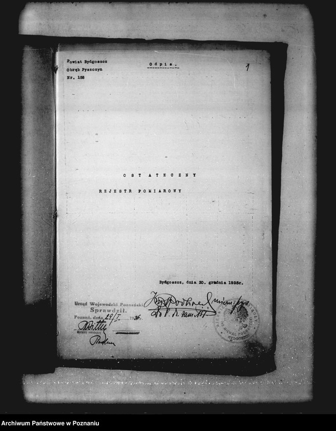 image.from.unit.number "Ostateczny rejestr pomiarowy obrębu Pyszczyn powiatu bydgoskiego"