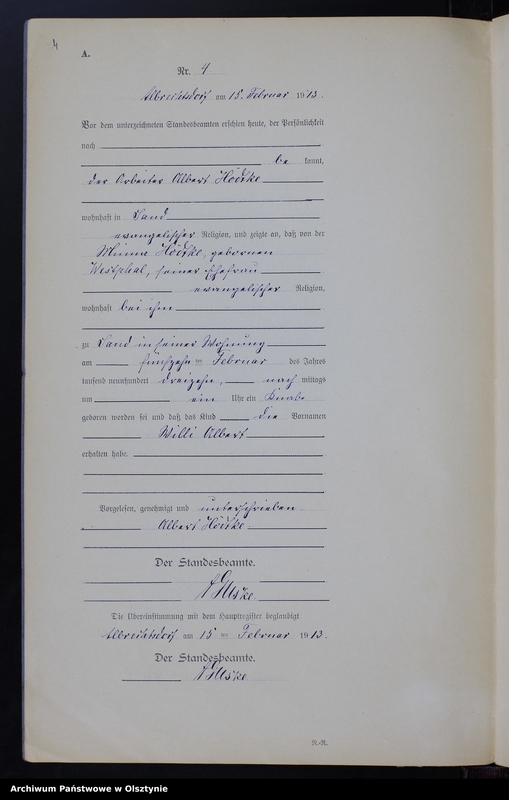 image.from.unit.number "Geburts-Neben-Register Nr 1 - 34 [ Księga urodzeń - wtóropis ]"