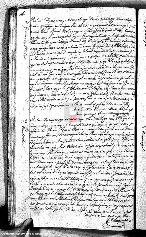 image.from.unit.number "Akta Urodzonych Gminy Krasnopolskiey Powiatu Seyneńskiego R-ku 1824 dnia 1 Stycznia .Województwo Augstowskie."