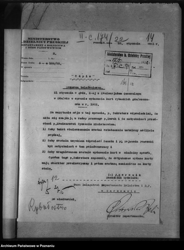 Obraz 18 z jednostki "Deleg. Departamentu Rolnictwa i D. Państw. Rybołówstwo"