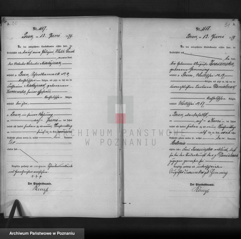 Obraz 17 z jednostki "Księga urodzeń t. III"