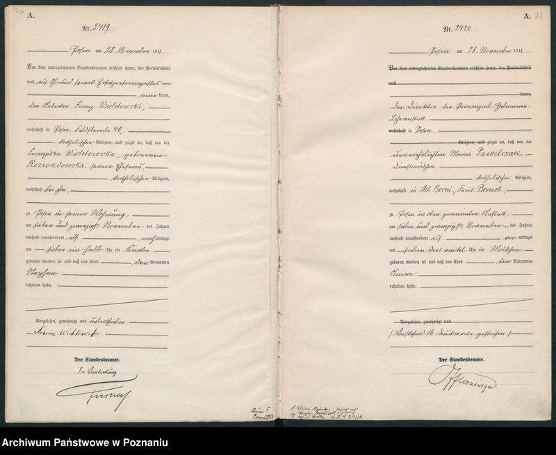 Obraz 19 z jednostki "Księga miejscowa urodzeń tom VI [Rejestr główny urodzeń]"