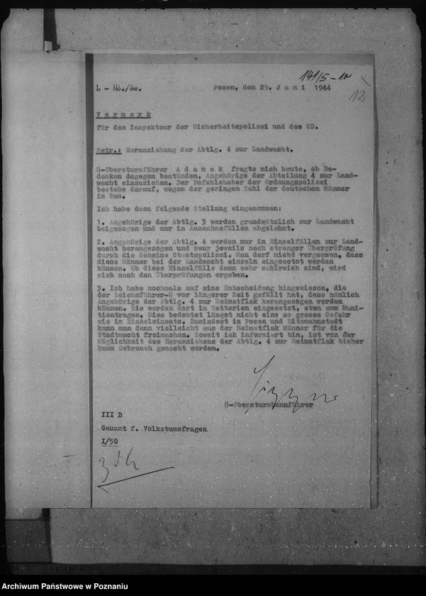 Obraz 16 z jednostki "Angehörige der Abteilung IV. und III. In der Landwacht"