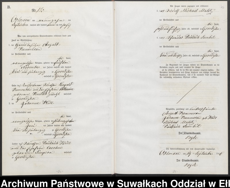 image.from.unit.number "Heiraths-Neben-Register des Preussischen Standes-Amtes Orlowen Kreis Loetzen"