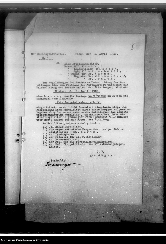 Obraz 9 z jednostki "Geschäftsverteilungsplan. Luftschutz und Bradwache"