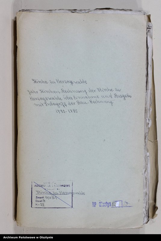 image.from.unit.number "Jahr Kirchen Rechnung der Kirche zu Herzogswalde über Einnahme und Ausgabe mit Inbegriff der Bau-Rechnung"