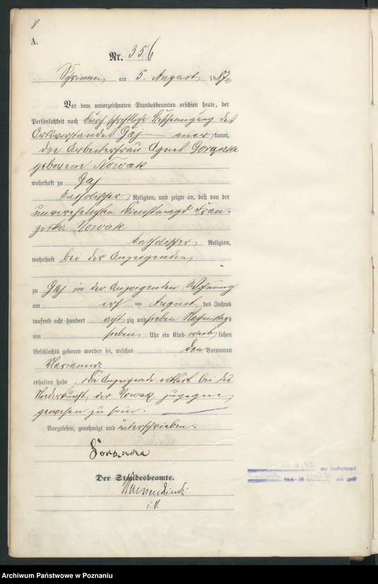 Obraz 11 z jednostki "Księga urodzeń t. II"