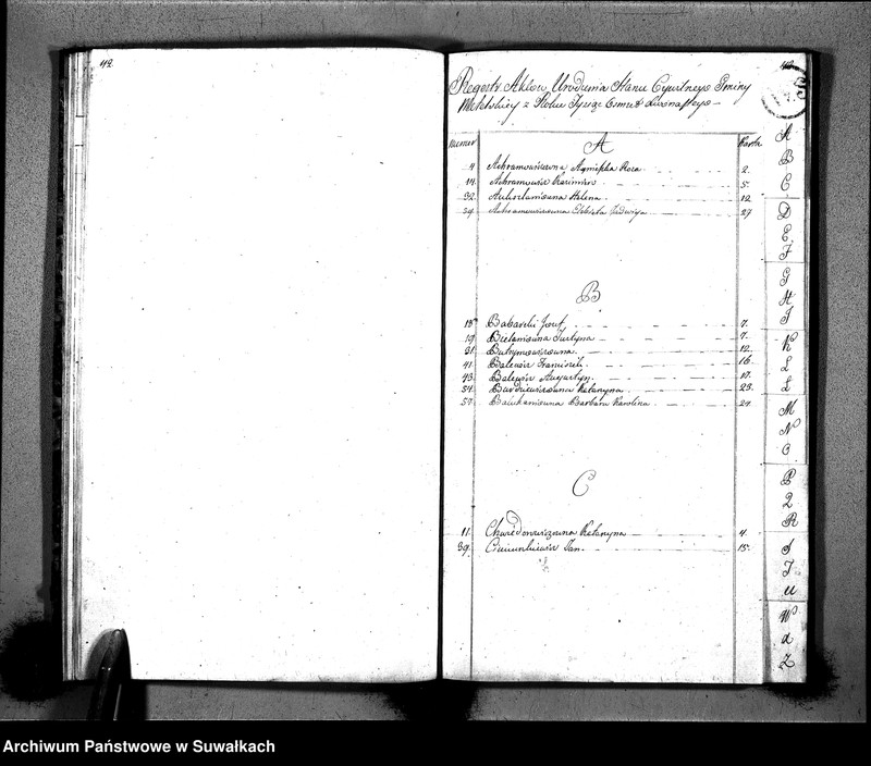 image.from.unit.number "Księgo Aktów Urodzenia Urzędnika Stanu Cywilnego Gminy Metelskiey Powiatu Seyneńskiego Departamentu Łomżyńskiego od 1- go Stycznia Tysiąc Osimset dwónastego Roku"