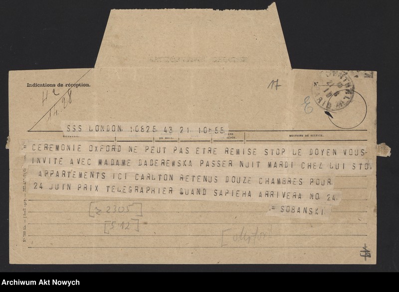 image.from.unit.number "Korespondencja dotycząca nadania dyplomów doktoratów honoris causa przez uniwersytety amerykańskie, angielskie. Przemówienia I. J. Paderewskiego na uroczystościach nadania mu dyplomów. Dyplomy: Doctor of Laws, honoris causa, Columbia University; patrz t.1015,1082, 1204; brak s.1-4,40-45,57-73,107-126 (25 VII 2003 r.)"