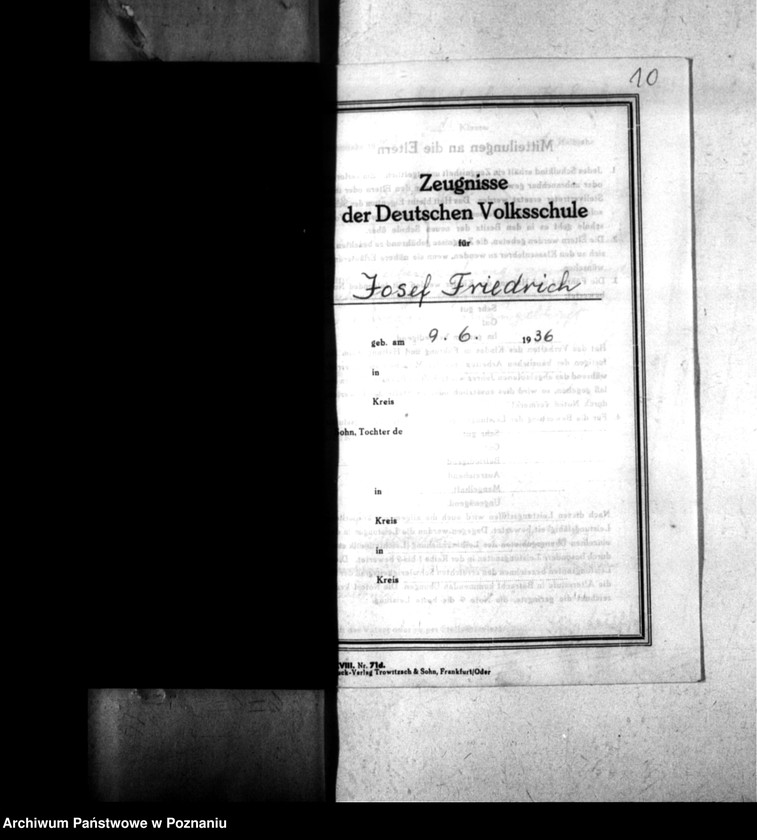 Obraz 14 z jednostki "[Akta personalne wychowanka Josefa Friedricha, ur. 9 VI 1936]."