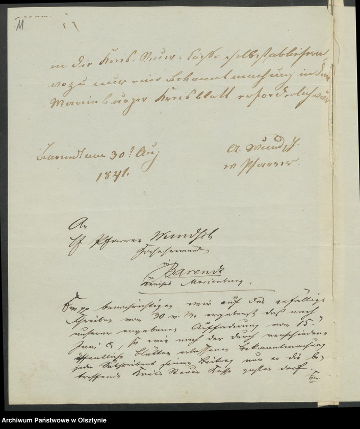 image.from.unit.number "Acta des engern Ausschußes für Errichtung eines Standbildes Sr. [Seiner] Majestät des Königes Friedrich Wilhelm des Dritten. Die Beitrags-Ziechungen in dem landrätlichen Kreise Marienburg [Malbork]"