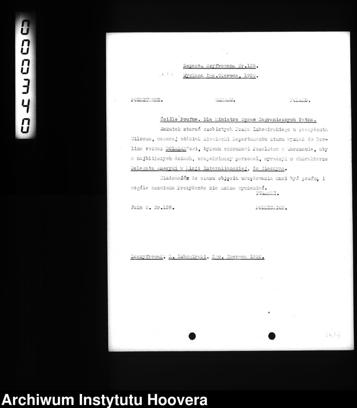 Obraz z jednostki "Despatches and instructions, 1919-1922"