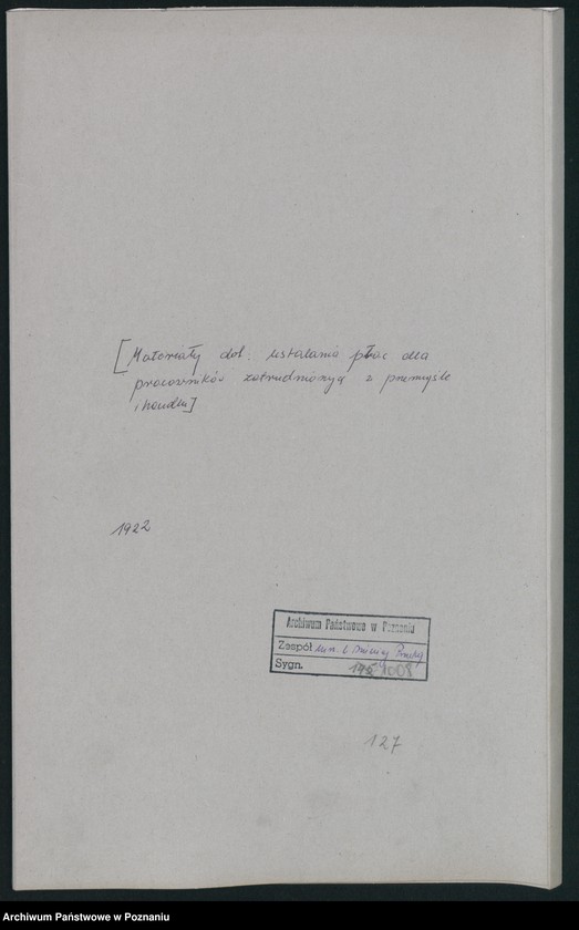 Obraz 2 z jednostki "[Materiały dotyczące ustalania płac dla pracowników zatrudnionych w przemyśle i handlu]"