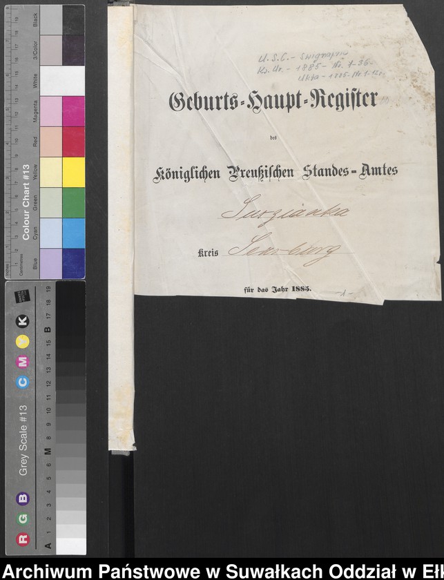 image.from.unit.number "Geburts-Haupt-Register des Königlich Preussischen Standes-Amtes Ukta Kreis Sensburg"