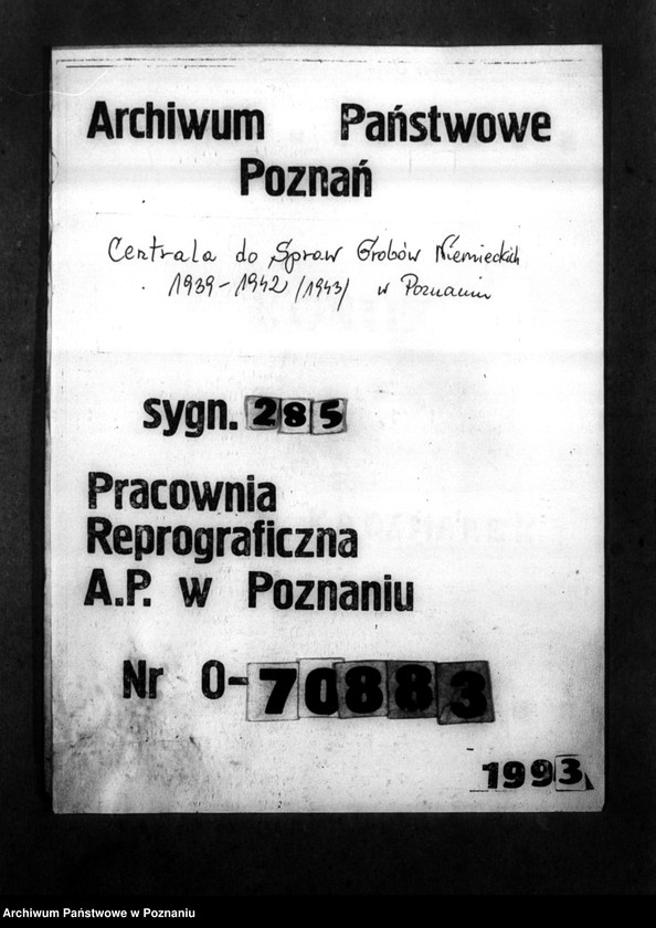 Obraz 1 z jednostki "Korespondencja w sprawie miejscowych Niemców, którzy zginęli w 1939 roku oraz donos Niemca B. Reymanna z powiatu wałeckiego na jego sąsiada, Niemca Breitinga o sprzyjanie Polakom"