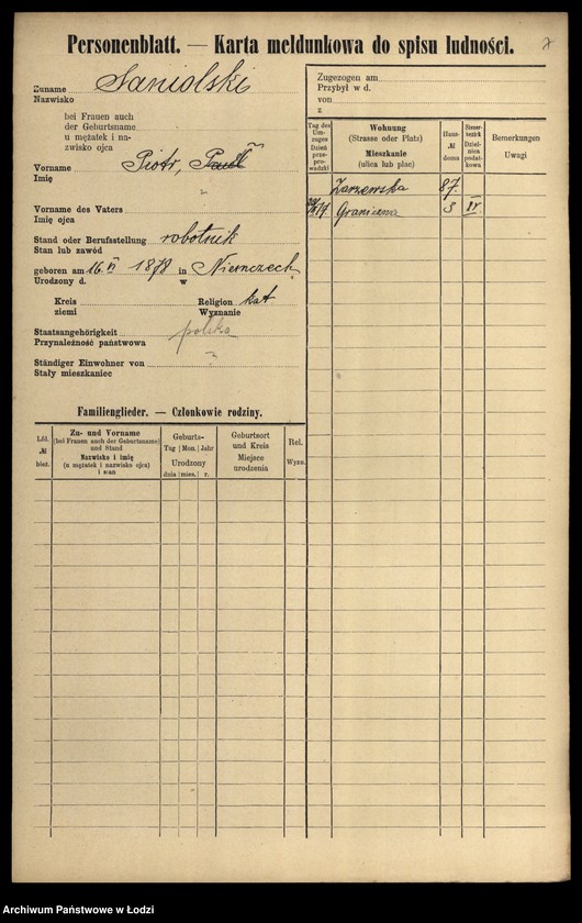 Obraz 9 z jednostki "[Spis ludności Łodzi] Samina-Sasin"