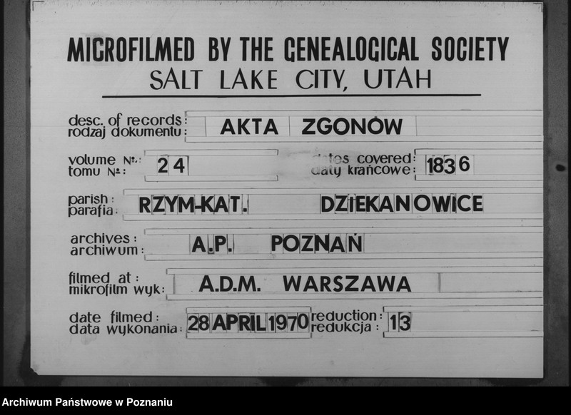 image.from.unit.number "Księga zmarłych z parafii Dziekanowskiej oraz Waliszewskiej"