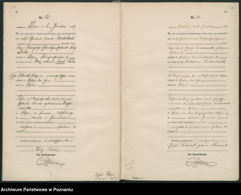 Obraz 9 z jednostki "Księga miejscowa zgonów tom I [Rejestr główny zgonów]"