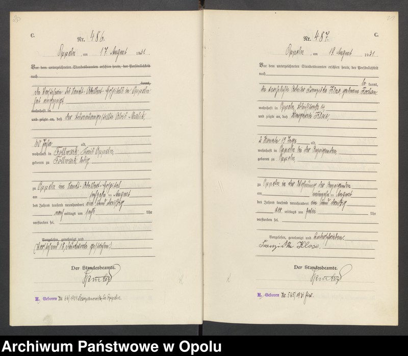 Obraz 14 z jednostki "[Rejestr zgonów] 1931 Tom II Nr 468-746"