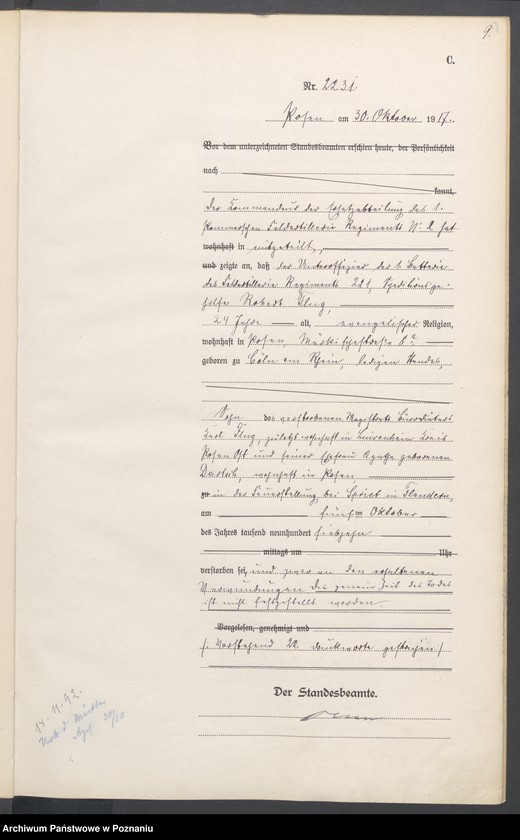 Obraz 11 z jednostki "Księga miejscowa zgonów tom V [Rejestr główny zgonów]"