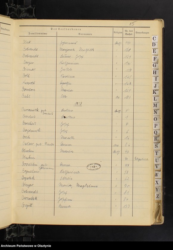 image.from.unit.number "Alphabetisches Namenverzeichnis zum Sterbebuch"