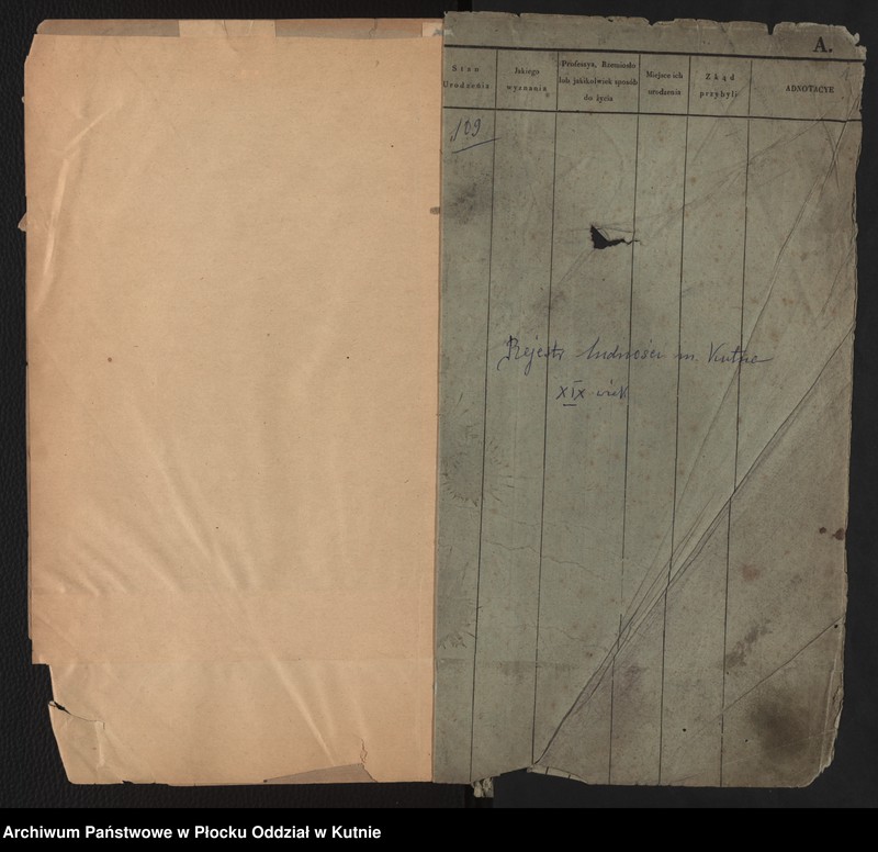 image.from.unit.number "Rejestr ludności miasta Kutna z XIX wieku"