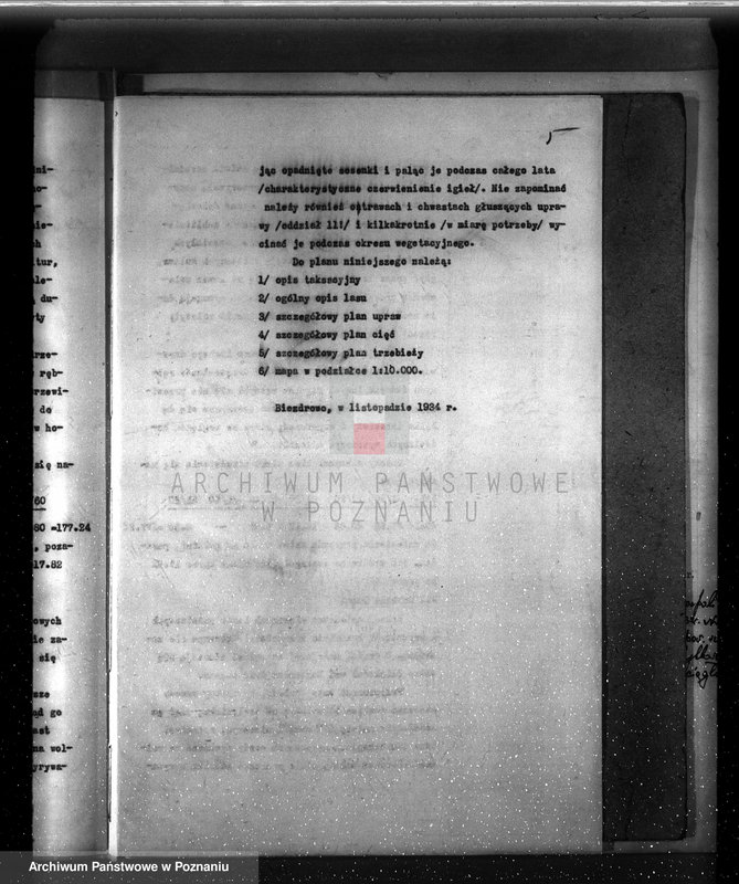 image.from.unit.number "Plan urządzenia gospodarstwa leśnego dla lasu majętności Biezdrowo powiat szamotulski"