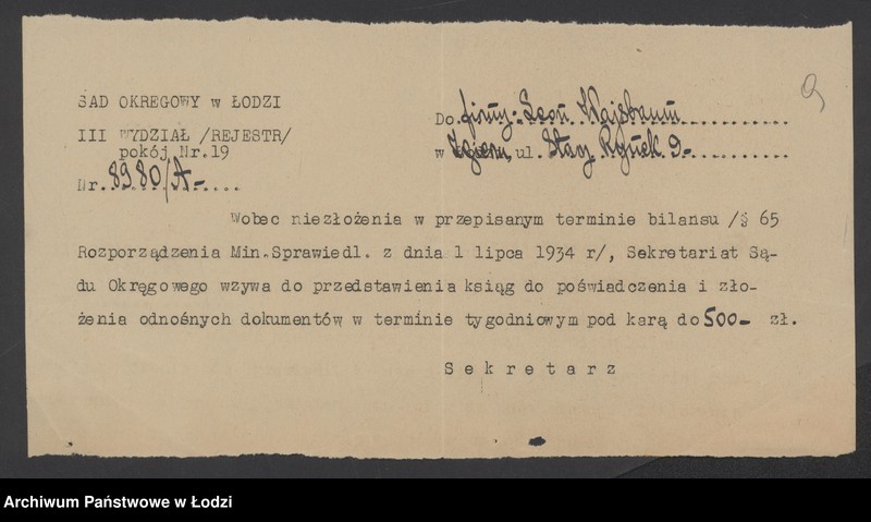 Obraz 11 z jednostki "Leon Wajbaum – sprzedaż resztek manufaktury"