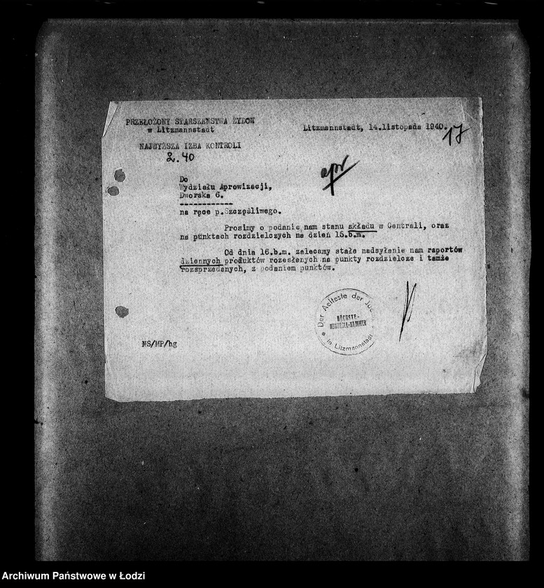 Obraz 20 z jednostki "[Korespondencja z wydziałami i resortami pracy w sprawach kontroli]"