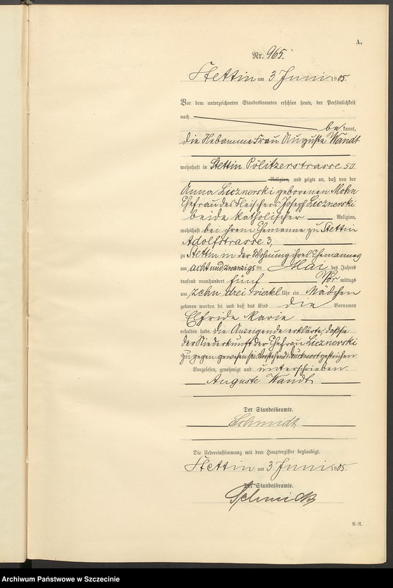 Obraz 13 z jednostki "Geburts-Register (Neben-Register) Band III"
