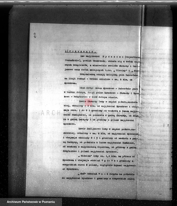 image.from.unit.number "Plan urządzenia gospodarstwa leśnego dla lasu majętności Myszkowo powiat szamotulski 1929-1939"