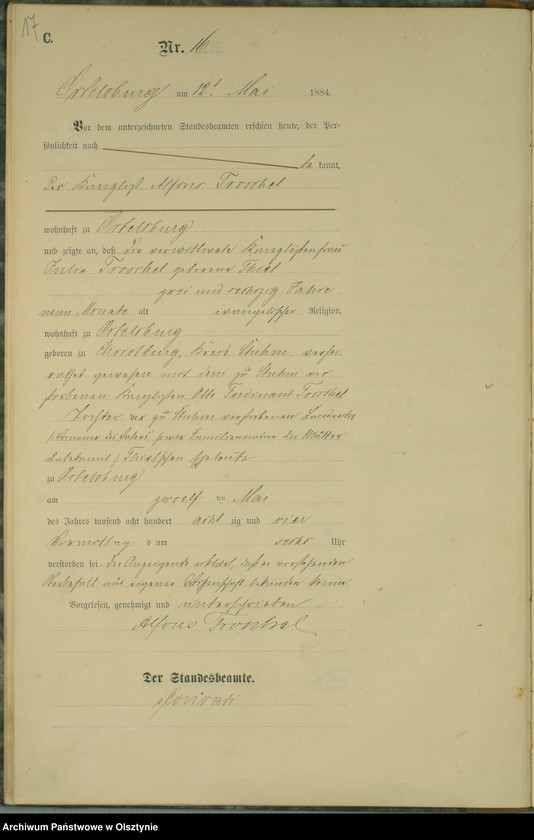 Obraz 19 z jednostki "Sterbe-Haupt-Register Nr 1 - 65"