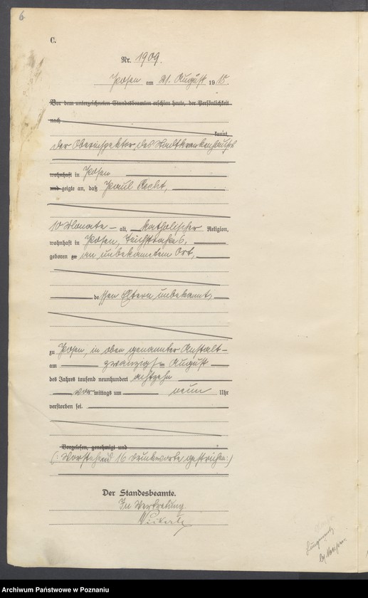 Obraz 8 z jednostki "Księga miejscowa zgonów tom V [Rejestr główny zgonów]"