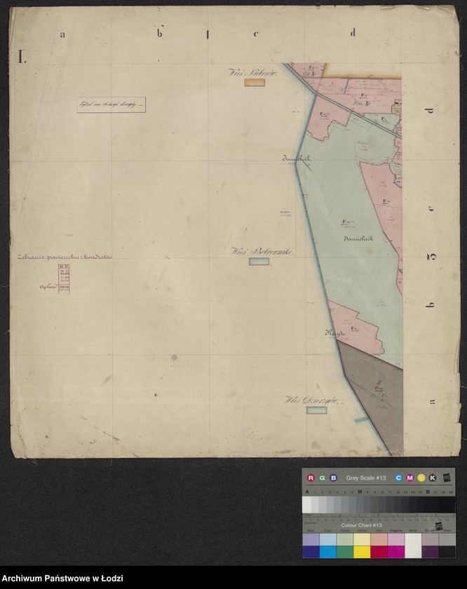 Obraz 1 z jednostki "Pierworys pomiaru dóbr prywatnych Nieborów składających się z folwarków Nieborów, Zygmuntów, Łasieczniki, Jasionna, Wólka Łasiecka, Kaczew, Polesie, Chyleniec ... oraz przyległych lasów ..."