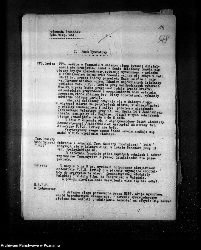 Obraz 20 z jednostki "Sprawozdania sytuacyjne tygodniowe za czas od 31 sierpnia do 2 października 1930 r. /44-48/"