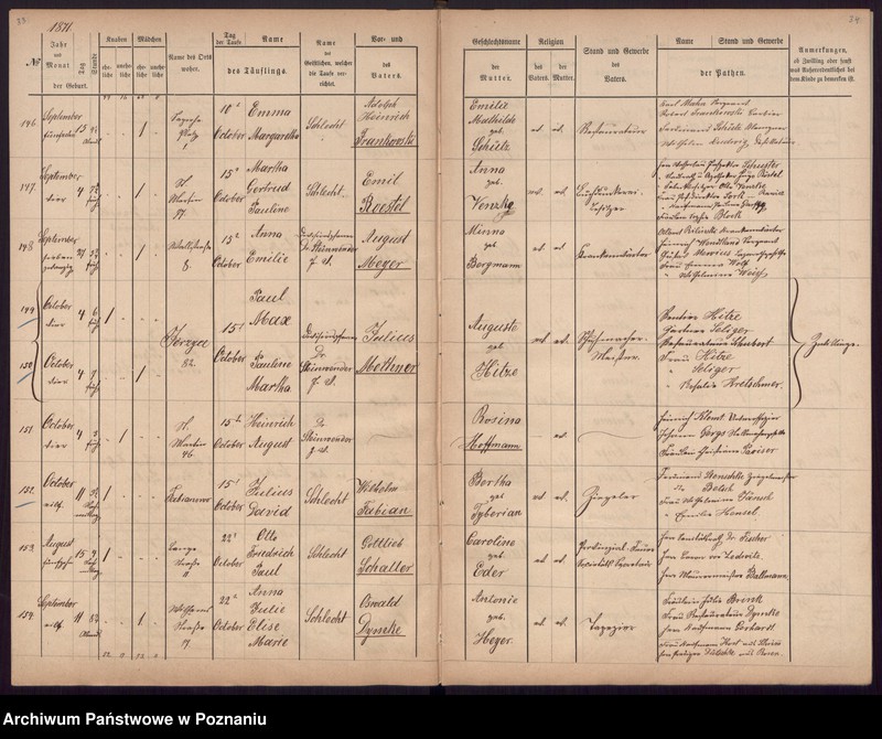 Obraz 19 z jednostki "[Akta urodzeń i chrztów, zgonów, ślubów]"