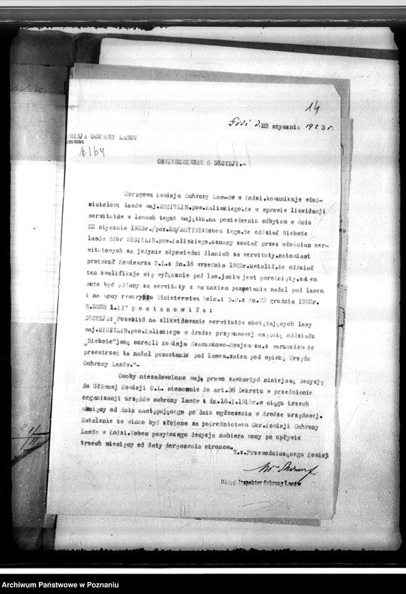 Obraz 18 z jednostki "Sprawa likwidacji serwitutów w lasach majątku Mycielin własność A. Doruchowskiego gmina Kościelec powiat kaliski"