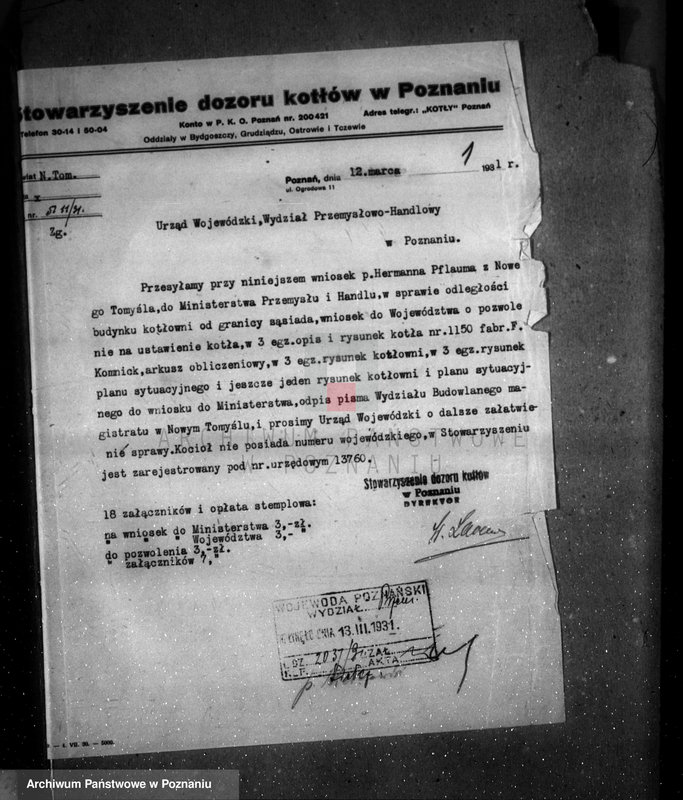 Obraz 5 z jednostki "Browar parowy H. Pflauma w Nowym Tomyślu nr woj. kotła 6513"