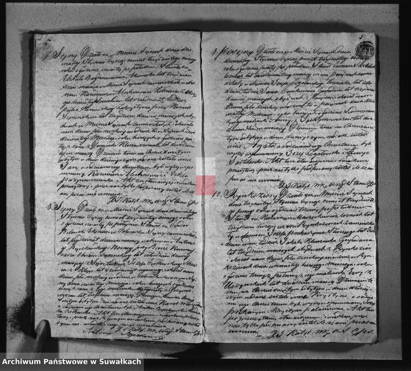image.from.unit.number "Księga duplikat akt urodzonych, zaślubionych i umarłych w parafii sejneńskiey w roku 1838"