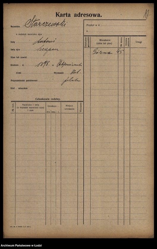 Obraz 19 z jednostki "[Spis ludności Łodzi] Starczewska-Stasiak"