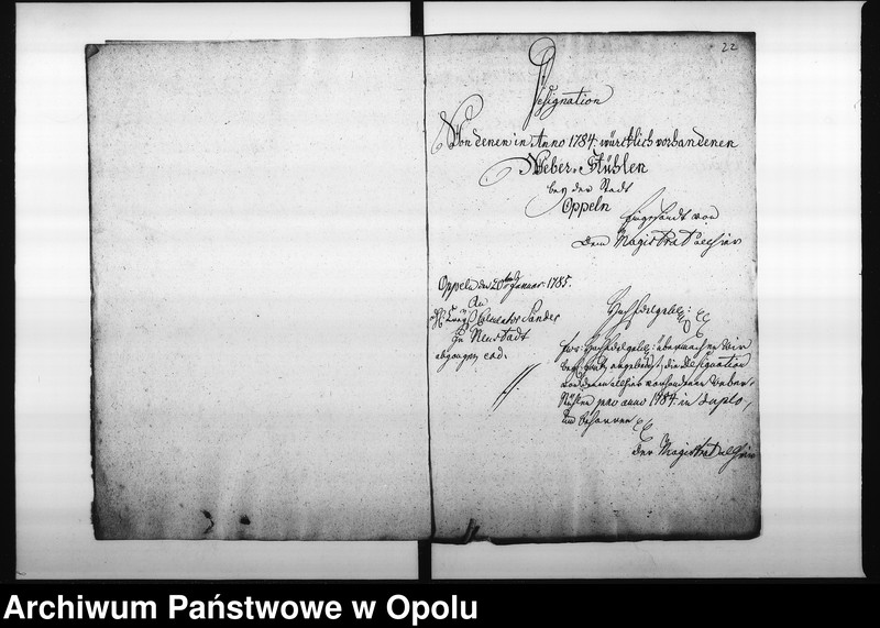 Obraz 19 z jednostki "Acta Designations von denen bey der Stadt Oppeln vorhandenen Weber-Stühlen"