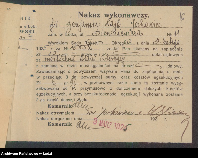 Obraz 18 z jednostki "Benjamin- Lajb Jaskowicz- pończoszarnia"