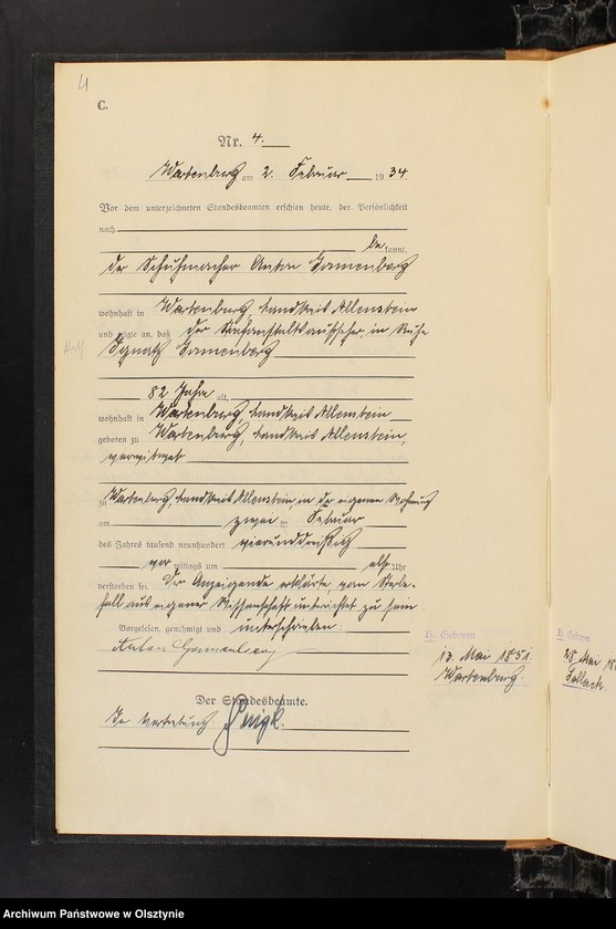 image.from.unit.number "Sterbe-Haupt-Register Nr 1 - 98"