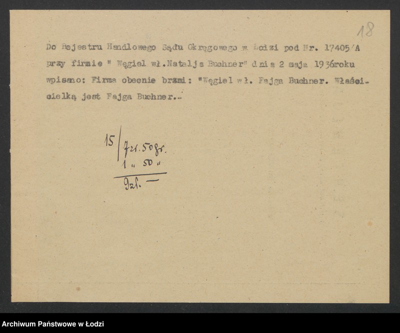 Obraz 20 z jednostki "Natalia Buchner- skład węgla"