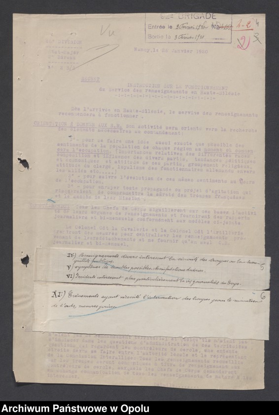 Obraz 6 z jednostki "Renseignements /Biuletyny wywiadowcze/"