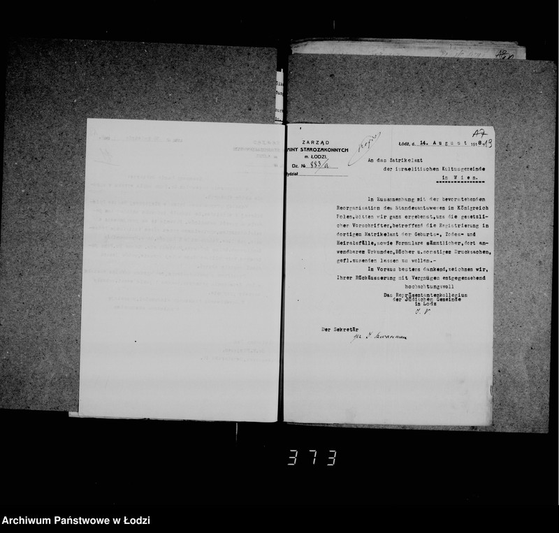 Obraz 19 z jednostki "Akta dotyczące urzędu stanu cywilnego i statystyki"